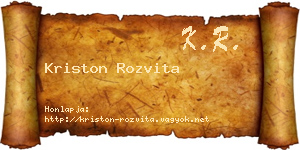 Kriston Rozvita névjegykártya