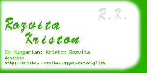 rozvita kriston business card